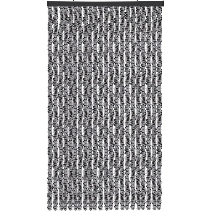 Flauschvorhang 56x185cm - 140x220cm Meliert Schwarz, Grau und Weiß 90x220 cm – Bild 1