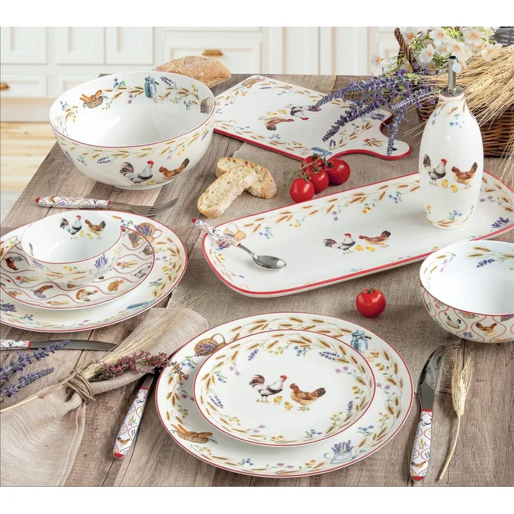 EasyLife Tablett Country Life, Melamin, Farbe: Mehrfarbig, Motiv: Bauernhof