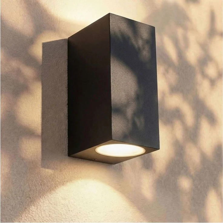 Maxkomfort Außen-Wandleuchte Up & Down Wandlampe GU10, schwarz/weiß/silber, IP44, 1 bis 2-flammig, ohne Leuchtmittel, Modern, IP44 - wetterfest, exkl. Leuchtmittel – Bild 2