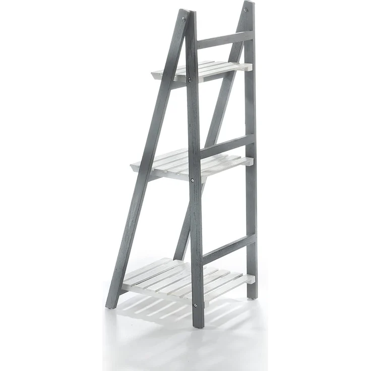 Kobolo Regal Stufenregal WHITE-GREY aus Paulownia-Holz – Bild 3