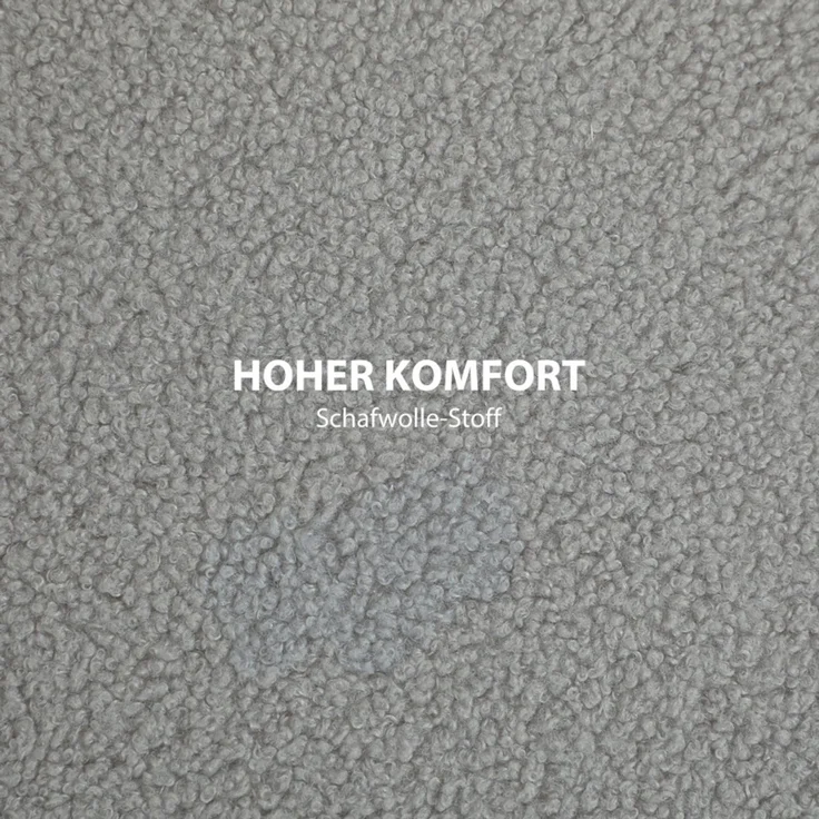 Hocker Polsterhocker, Teddyfleece, versteckter Stauraum, umkehrbarer Deckel, 56 cm x 56 cm x 42 cm, Grau--Grau--56x56x42cm--YOUDENOVA – Bild 6