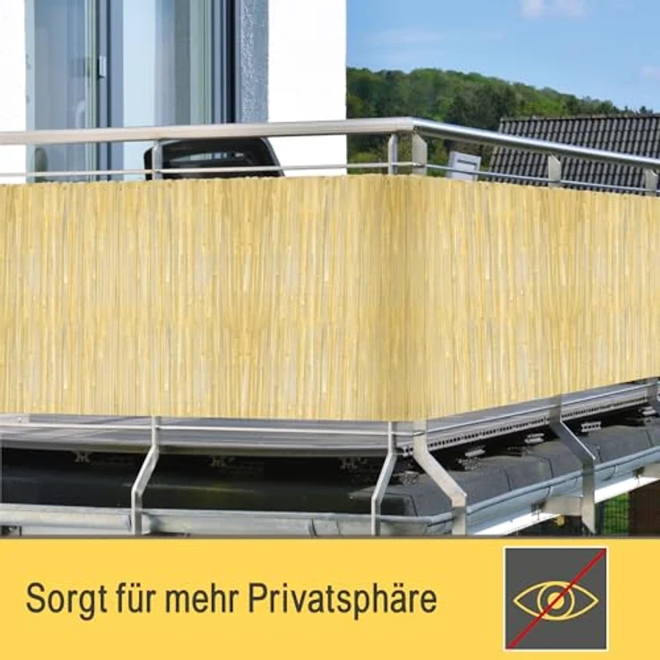 Sol Royal Hell Glänzender Split Bambus Sichtschutz 80x600 cm – Sichtschutz Bambus Zaun Bambusmatte Gartensichtschutz Balkon Sichtschutzzaun – Natursichtschutz Witterungsbeständig B33 – Bild 10
