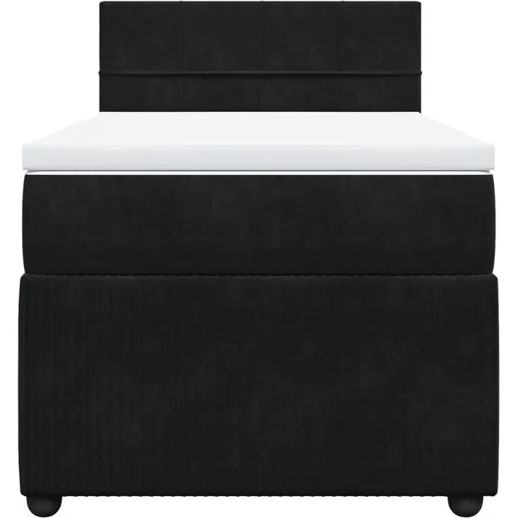 vidaXL Boxspringbett mit Matratze Schwarz 90x200 cm Samt 3287652 – Bild 4