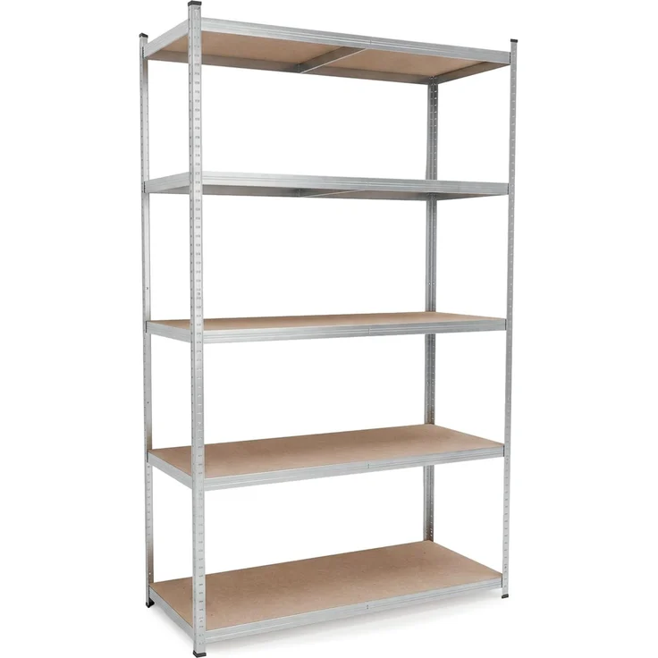 BELKO® Schwerlastregal C225 Verzinkt, 200x120x50 cm, Breitspannregal, XXL Lagerregal & Kellerregal, Metallregal mit 5 Böden, Steckregal bis 900kg belastbar (180kg pro Ebene)