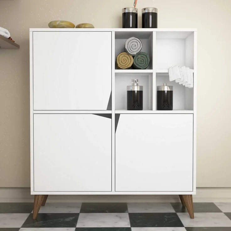 Skye Decor 'Pulse - White, White' Mehrzweckschrank, Weiß, 100 x 115 x 30 cm