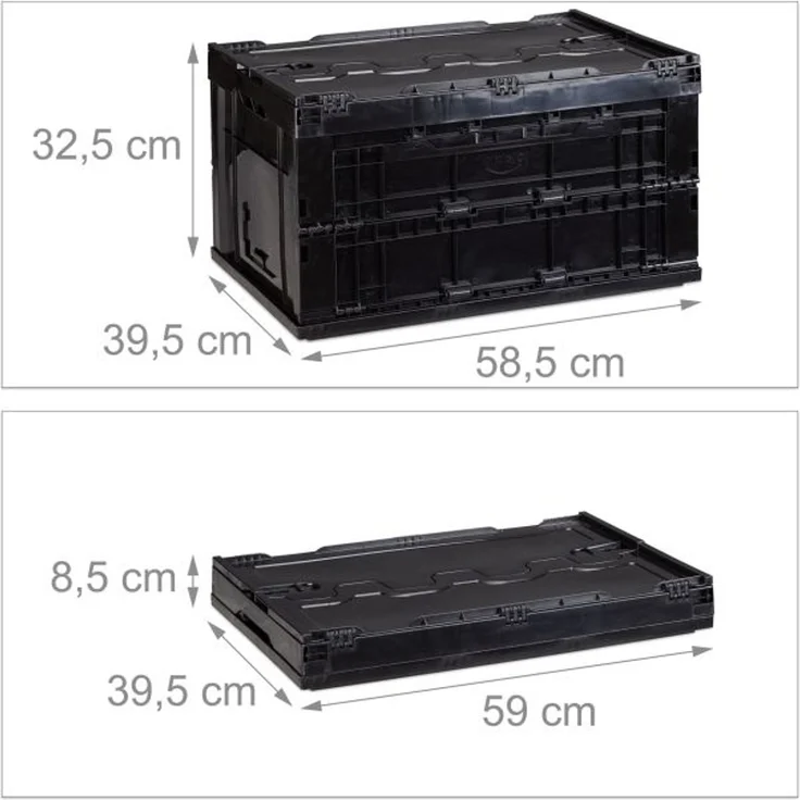 8 x Transportbox 60 L mit Deckel – Bild 4