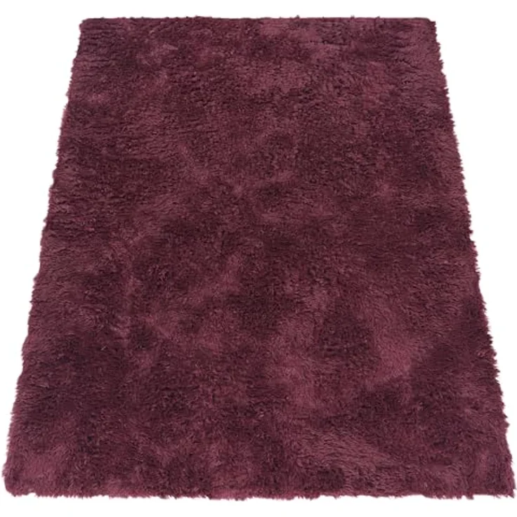 Paco Home Hochflor Teppich Wohnzimmer rutschfest Fellteppich Shaggy Flauschig Weich Modern Kunstfell Fell Imitat Einfarbig, Grösse:200 cm Rund, Farbe:Lila – Bild 7