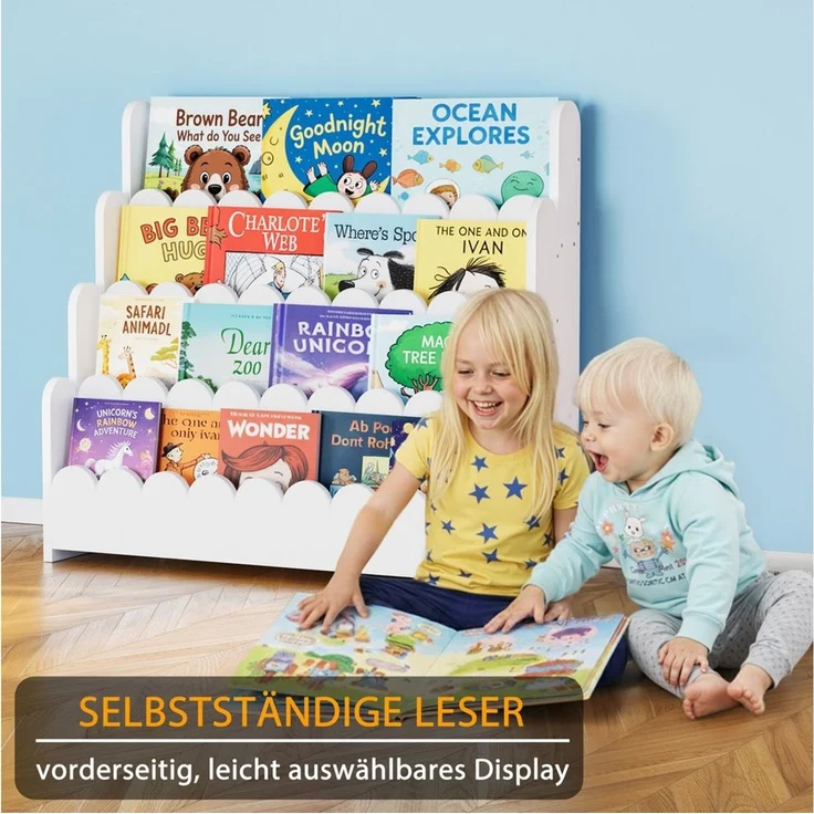 SpaceAid Bücherregal 4-stöckiges Kinderregal, Montessori-Bücherregal für Kleinkinder – Bild 3