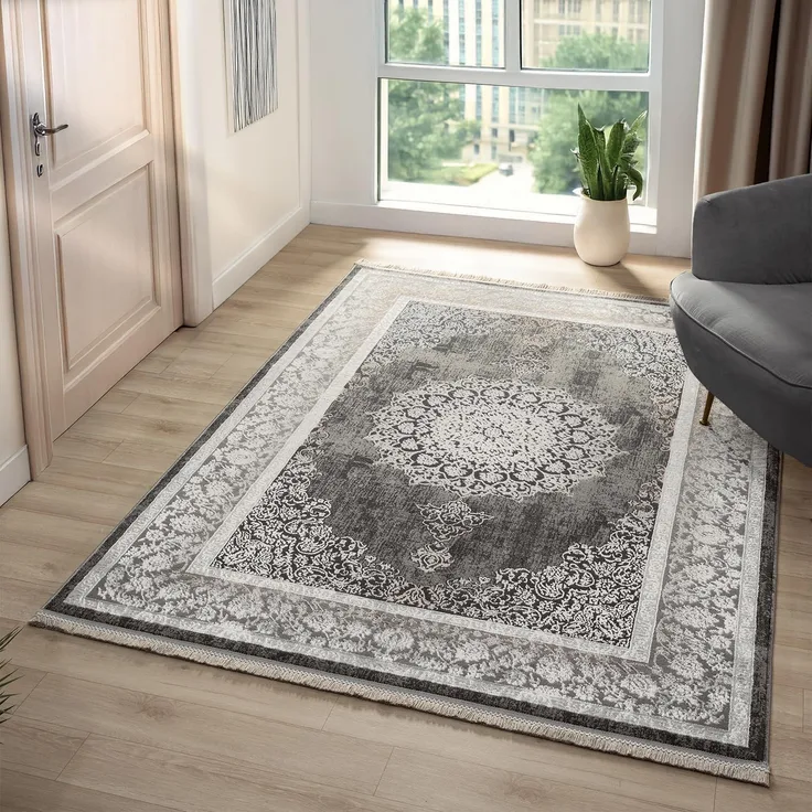 Vimoda Orientteppich Salsa, moderner orientalischer Klassiker Look, Rechteckig, Höhe: 13 mm, Teppich kurzflor modern, dicht, weich, Wohnzimmer, Schlafzimmer