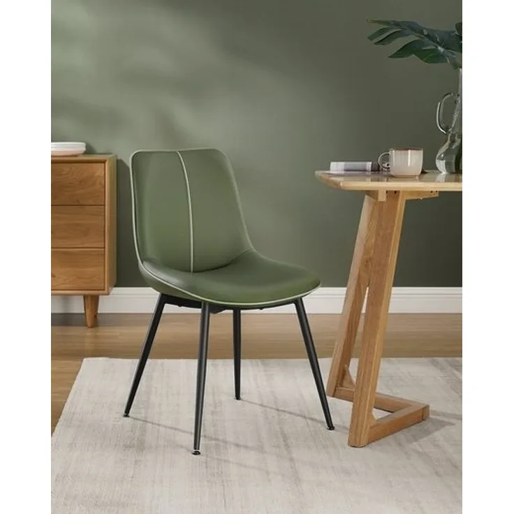 Vasagle Esszimmerstuhl (1 St), Polsterstuhl, verstellbare Füße, 56 x 50,3 x 81 cm (T x B x H), waldgrün