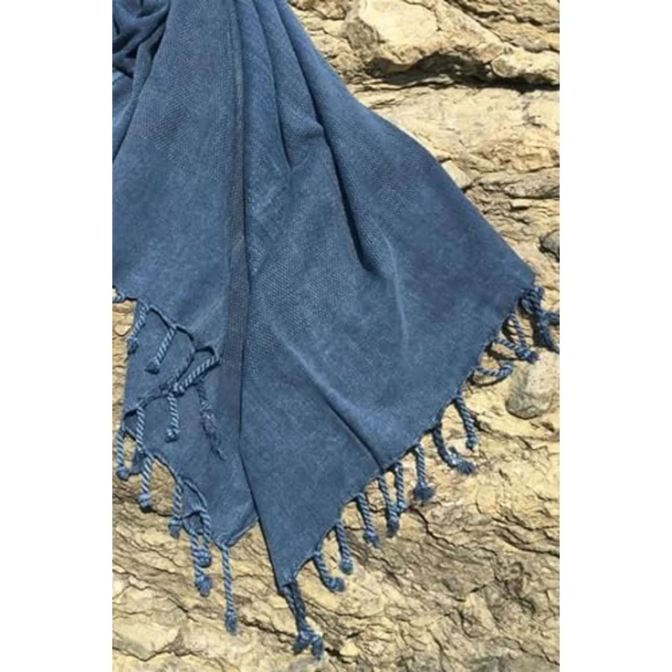 Mijolnir 'Taslanmis - Dark Blue' Fouta (Strandtuch), Dunkelblau, 90 x 175 cm – Bild 2