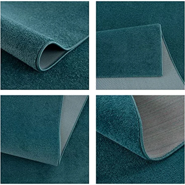 Novel Webteppich Uni, Dunkelblau, rechteckig 80x150 cm, Oeko-Tex® Standard 100, pflegeleicht, aus 100% Polypropylen – Bild 4