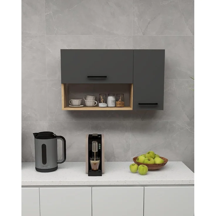 Skye Decor 'Akasya - Sapphire Oak, Anthracite' Mehrzweckschrank, Saphir-Eiche / Anthrazit, 90 x 52 x 23,8 cm – Bild 2