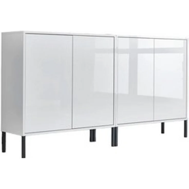 BMG Möbel Sideboard Mailand Set 2 (Kommode Anrichte Aktenschrank, mit hochwertigen Metallfüßen), Push-to-Open-Funktion – Bild 4