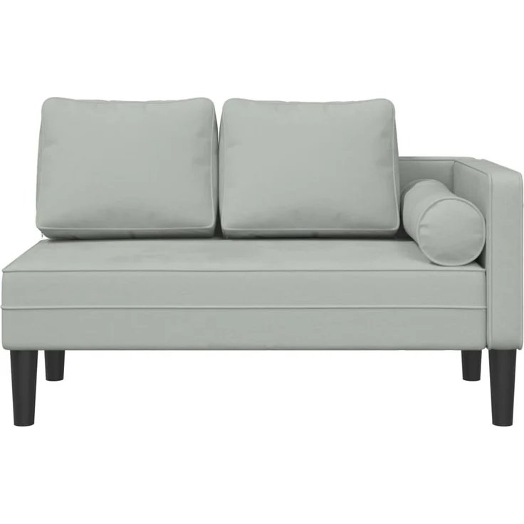 vidaXL Chaiselongue mit Kissen Hellgrau Samt 4007571 – Bild 2
