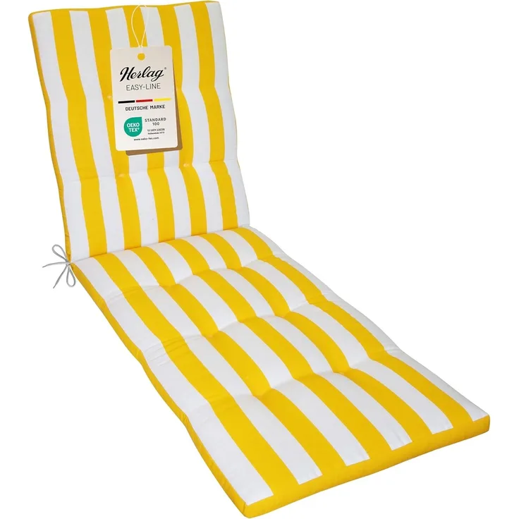 Herlag Liegenauflage Mia, Auflage Gartenliege 200x60x5cm Easy-Drop Bänder