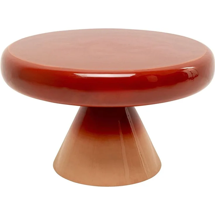 Kare Design Beistelltisch RICI Colore, Rot, 60cm Durchmesser, Couchtisch, Ablage, Wohnzimmertisch, Stahlgestell, Rund