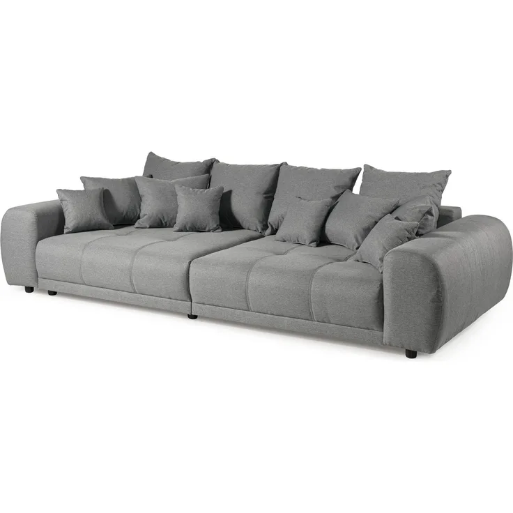 Bigsofa Geflechtstoff 310 x 135 x 86 grau MIRELLA