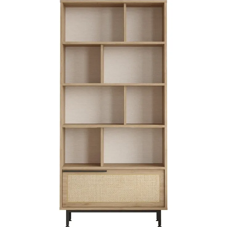 Calicosy 'ON4-SU' Regal mit 9 Regalböden und 1 Tür - H176 cm - Helles Holz