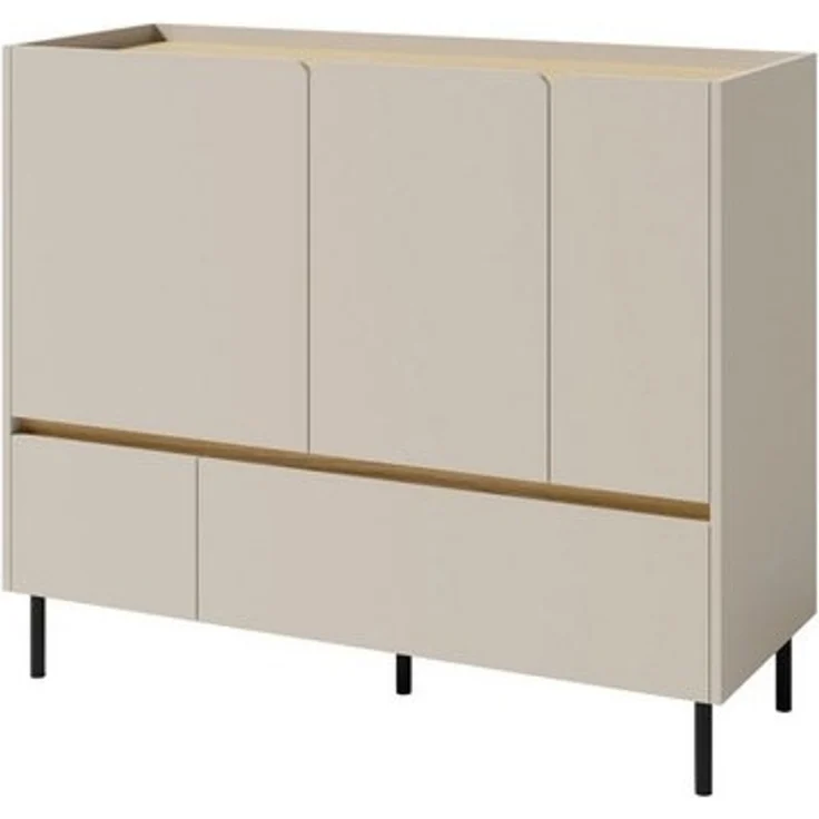 Deine Möbel 24 Kommode LIBU 08 Sideboard 120 cm breit (Set, 3 St, Kinderzimmer Jugendzimmer Schlafzimmer Wohnzimmer), LIBU-Kollektion Beige Eukalyptus Eiche – Bild 4