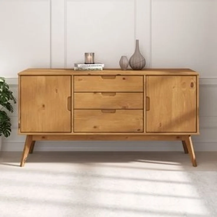 IDIMEX Sideboard TIVOLI, moderne Kommode mit 2 Türen und 3 Schubladen, Skandi gebeizt – Bild 6
