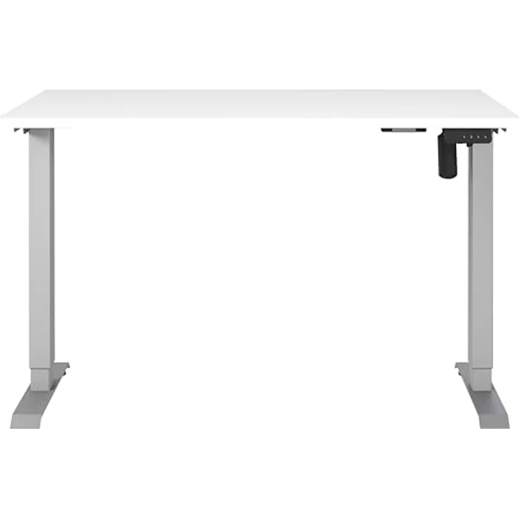 Germania Schreibtisch 8022-639, in Weiß/Silber, elektr. höhenverstellbar, 120 x 119 x 80 cm (BxHxT) – Bild 4