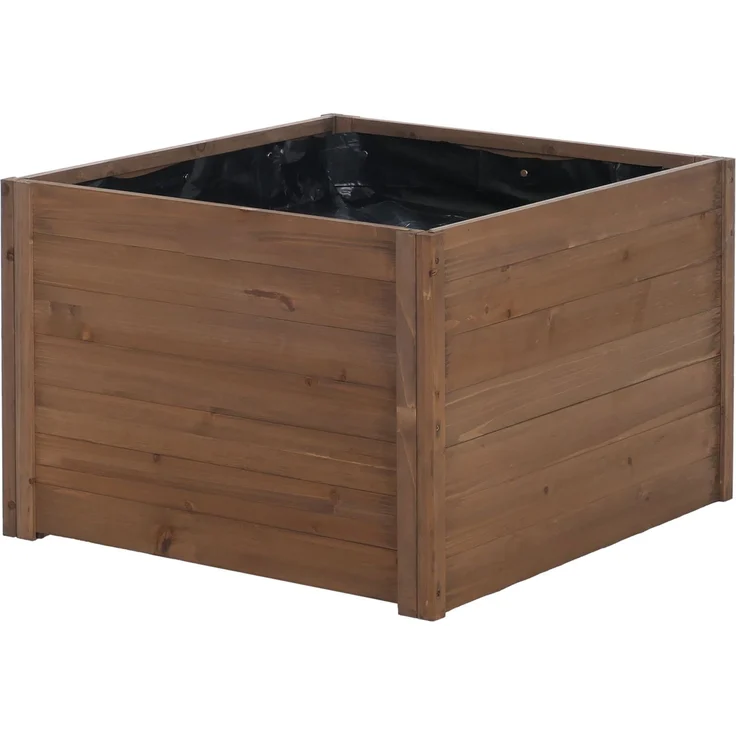 Mähroboter-Garage mit Pflanzkasten HWC-Q17, Unterstand Rasenmäher, Holz FSC®-zertifiziert 50x70x80cm ~ dunkelbraun – Bild 7