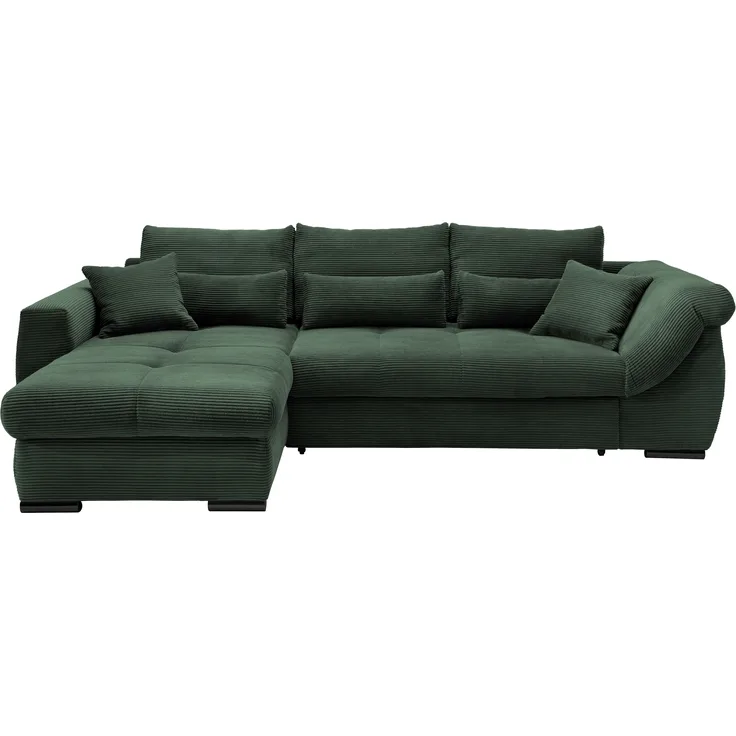 Polsterecke >Felicia< in moosgrün, Cord - 302x89x188cm (BxHxT)
