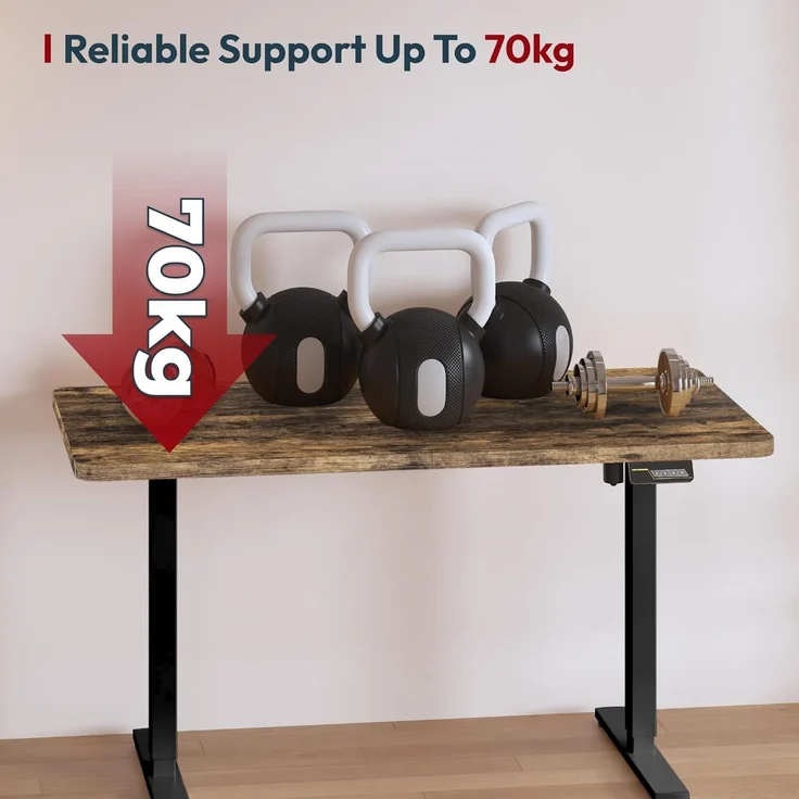 SANODESK Höhenverstellbarer Schreibtisch 200x80 cm Schreibtisch Höhenverstellbar Elektrisch Ergonomischer Steh-Sitz Tisch Computertisch für Heimbüro Homeoffice(braun) – Bild 3