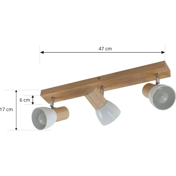Lindby Deckenstrahler Thorin, Holz IP20, 3 x 40 W – Bild 4