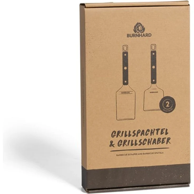 BURNHARD® Grillspachtel und Grillschaber, Set 2-tlg. mit Burgerwender, Grillwerkzeug aus Edelstahl, BBQ-Tools für Planchas und Grillplatten, Planchaspachtel - Multi-Color - #945616 – Bild 4