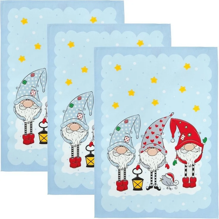 Erwin Müller Geschirrtuch Geschirrtuch 3er-Pack, Baumwolle Motiv – Bild 1