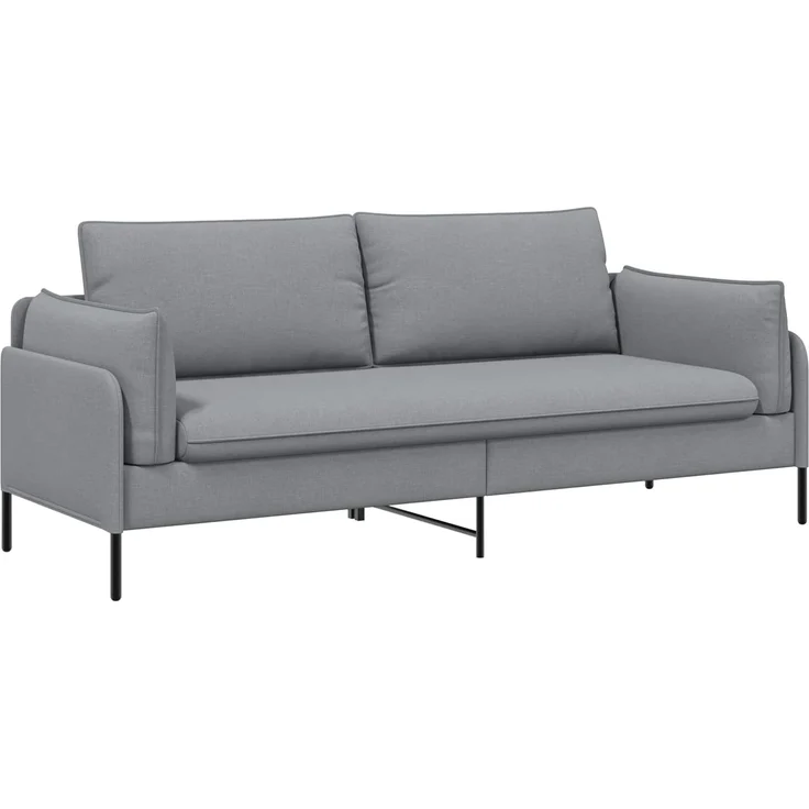 vidaXL 3-Sitzer-Sofa Hellgrau 222 x 81 x 89 cm Stoff 42048629 – Bild 2