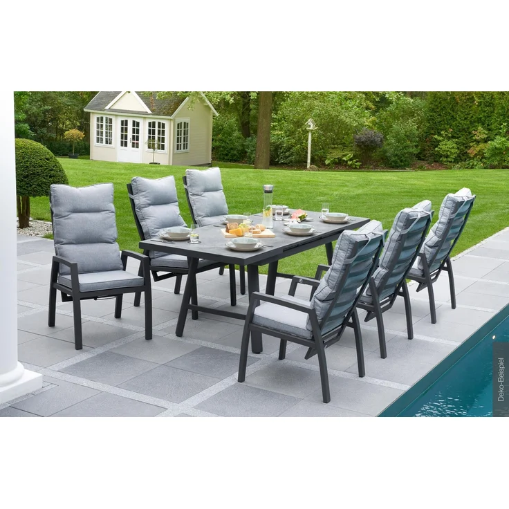Positionsstuhl Burundi Verstellsessel Gartenstuhl Esstischstuhl Anthrazit – Bild 6