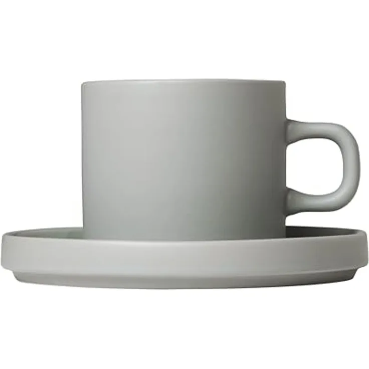Blomus Pilar Set 2 Kaffeetassen, Kaffee Tasse, Becher, Keramik, Mirage Grey, 200 ml, 63911