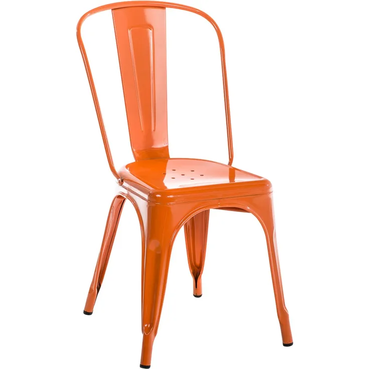 CLP Stuhl Benedikt aus Metall bis 200 kg belastbar stapelbar,orange