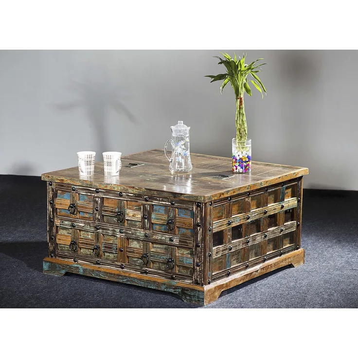 Interia Home & Living Truhentisch Couchtisch KALANKA 90 x 90 cm Braun
