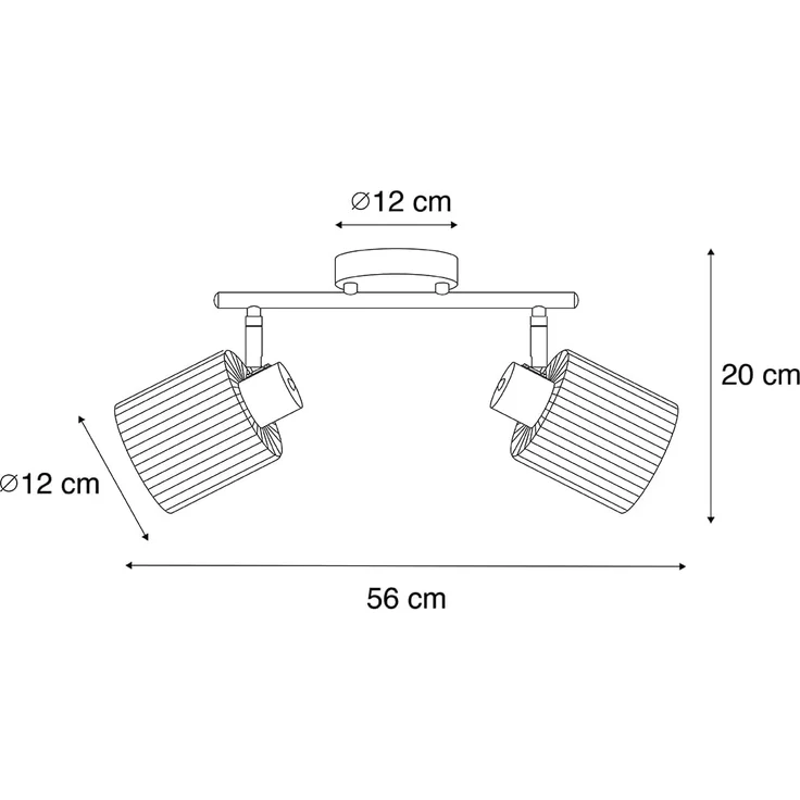 Qazqa LED Aufbaustrahler Laura, ohne Leuchtmittel, E27, Gold, Art Deco, Glas, 2-flammig – Bild 4