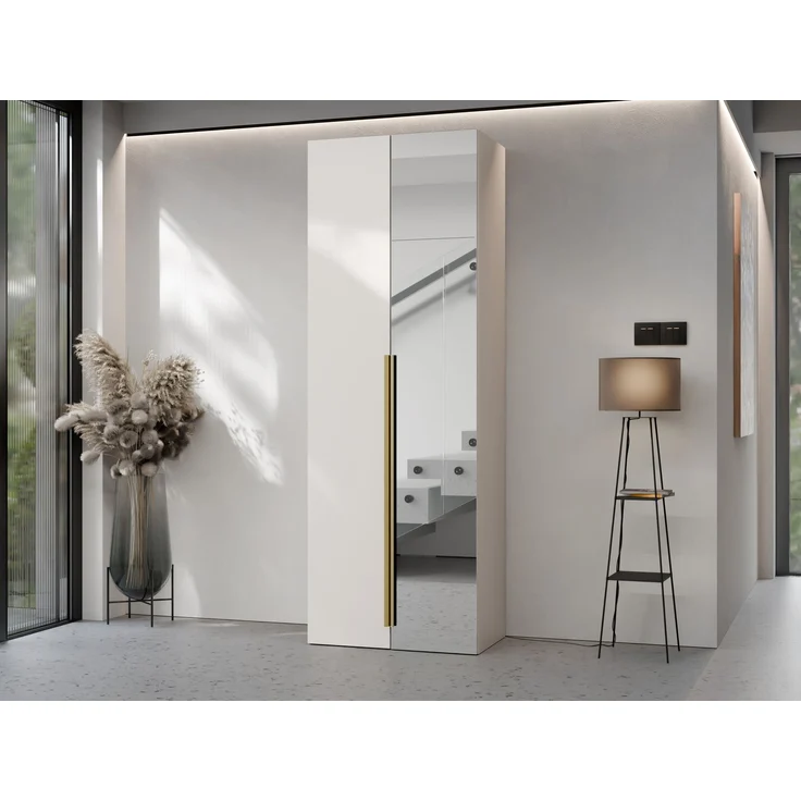 Kleiderschrank Kerkin 2D mit Spiegel (Farbe: Sandfarben) – Bild 2