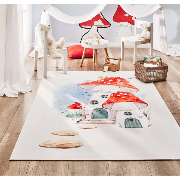 Kinderteppich Sweet Dreams - Pilzhaus, Farbe: Pilzhaus, Größe: 140x200 cm