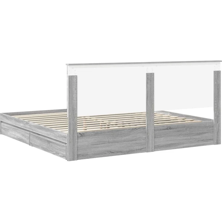 vidaXL Aufbewahrungsbett Graues Sonoma 200 x 200 cm Holzwerkstoff 3411178 – Bild 9