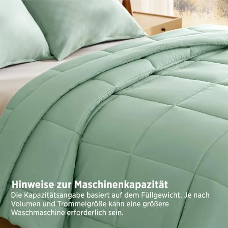 BEDSURE Bettdecke Ohne Bezug 240x220 - Bettdecke mit Integriertem Bezug | Bettdecke 240x220 für Allergiker Waschbare 4 Jahreszeiten Bettdecken Oeko-TEX Ganzjahresdecke Warm & Gemütlich, Chaumgrün – Bild 6