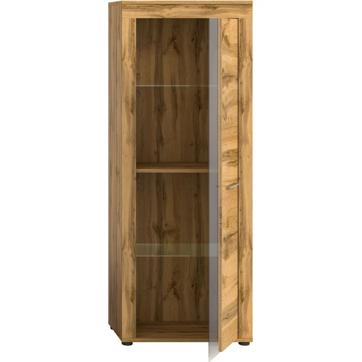 xonox. home Wohnen Jam X8BM9T10 Vitrine Glasvitrine Dekoschrank Glas-Kommode in Wotan Eiche Melamin, ca. B/H/T: 60 x 159 x 35 cm – Bild 3