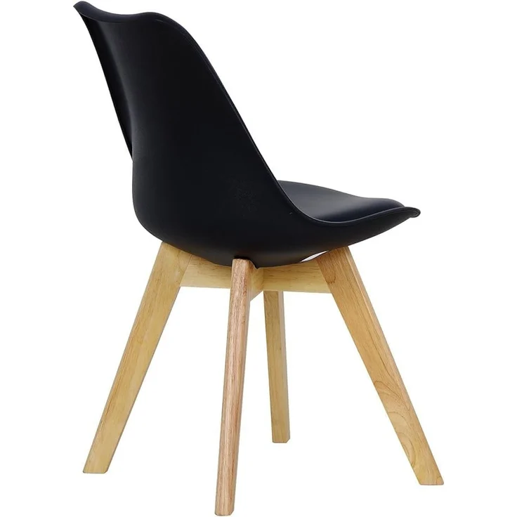WOLTU® 4er Set Esszimmerstühle Küchenstuhl Design Stuhl Esszimmerstuhl Kunstleder Holz Schwarz BH29sz-4 – Bild 7