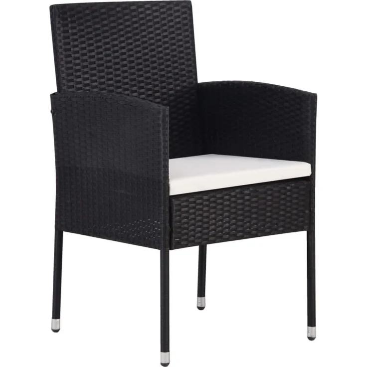 vidaXL 5-tlg. Garten-Essgruppe Poly Rattan Schwarz 3059413 – Bild 7