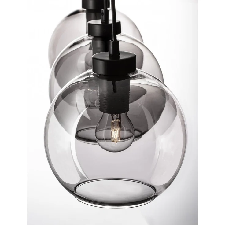 Nova Luce 9241150 PALMER Pendelleuchte 3-flammig Schwarz Rauchglas E27 – Bild 5