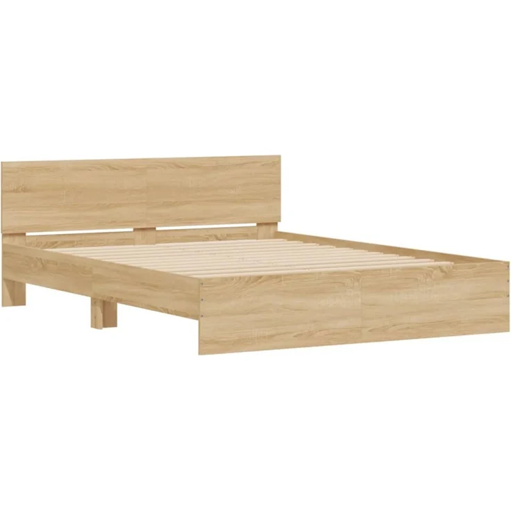vidaXL Bettgestell mit Kopfteil Sonoma-Eiche 140x200 cm 3207485 – Bild 4