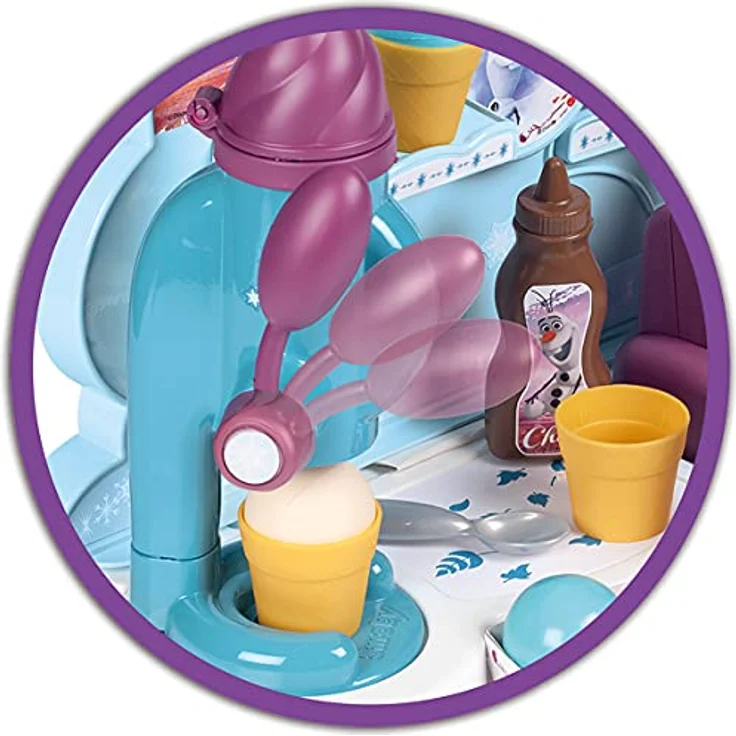 Smoby Frozen Ice Cream Factory, Eisshop im Disney "Die Eiskönigin" Design mit Eismaschine und bunten Stickern – Bild 2