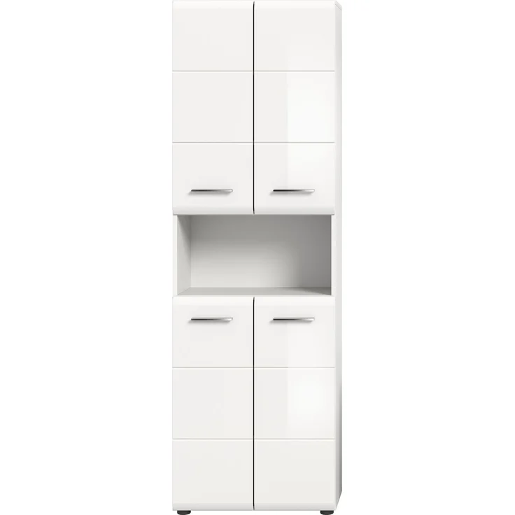 Hochschrank Ice - Weiß / Weiß Hochglanz – Bild 2