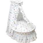 Amigos Ausstattung für Stubenwagen, Weiss Sterne Grau inkl. Matratze (Weiß Sterne Blau Grau)